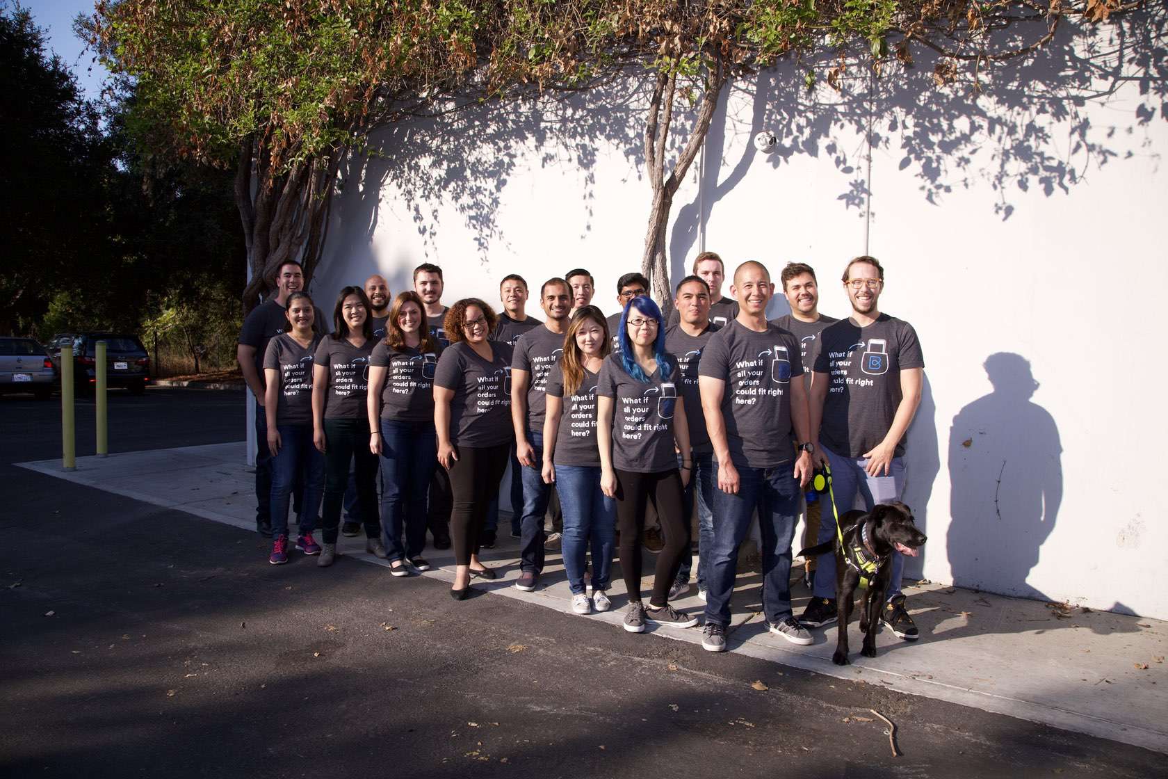 Photo of BlueCart's Mountain View team in front of the office