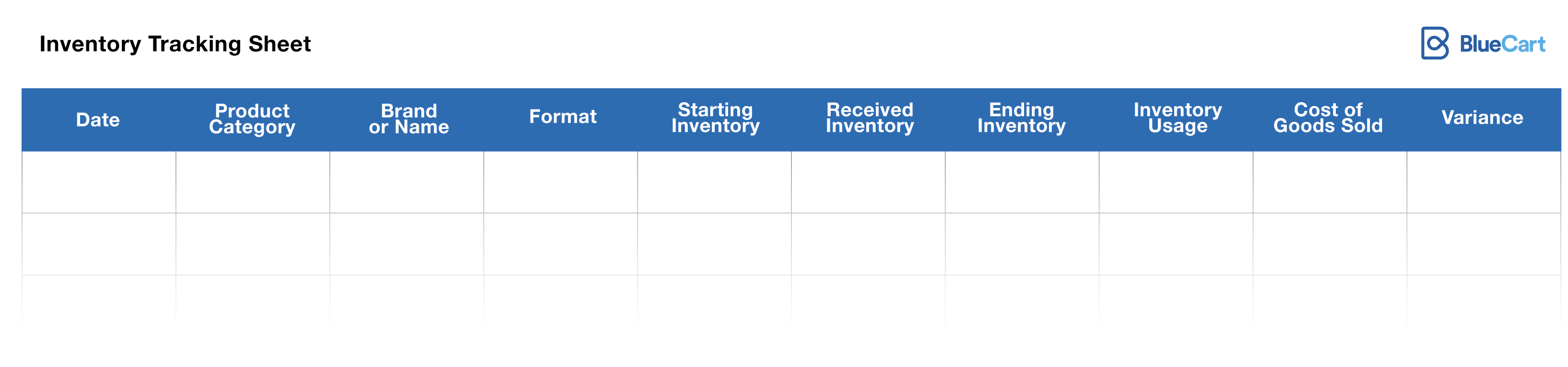 Inventory Tracking Spreadsheet